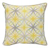 Yellow & Gray Geometric Flowers Outdoor Pillow
