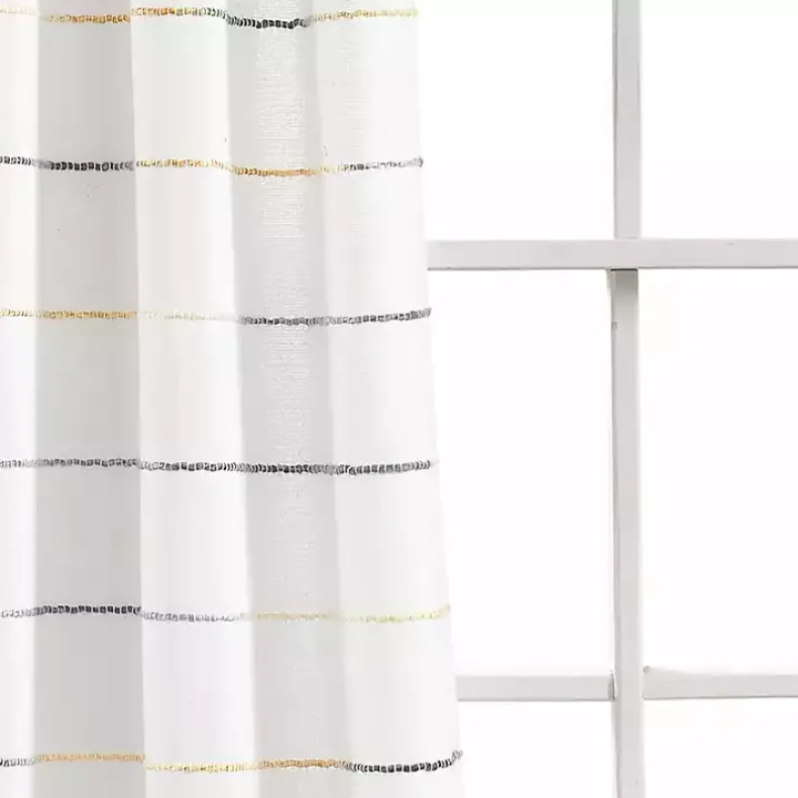 Yellow and Gray Stripe Curtain Panel Set, 95 in.