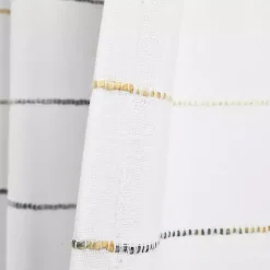 Yellow and Gray Stripe Curtain Panel Set, 95 in.