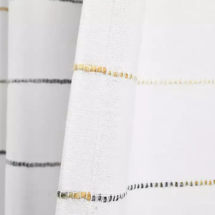 Yellow and Gray Stripe Curtain Panel Set, 95 in.