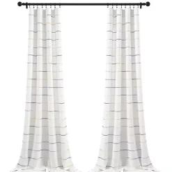 Yellow and Gray Stripe Curtain Panel Set, 95 in.