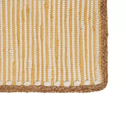 Yellow and White Striped Placemats, Set of 4