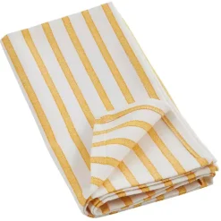 Yellow Cheerful Striped Cotton Napkins, Set of 4