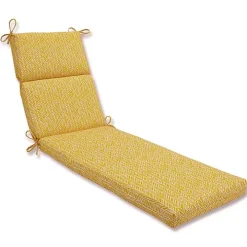 Yellow Herringbone Outdoor Chaise Cushion