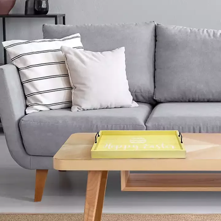 Yellow Hoppy Easter Wood Tray