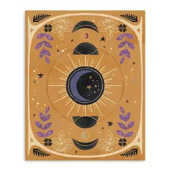 Yellow Moon Phases Canvas Art Print