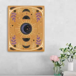 Yellow Moon Phases Canvas Art Print