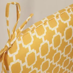 Yellow Rounded Outdoor Seat Cushions, Set of 2