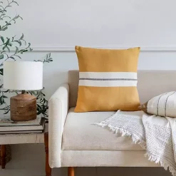 Yellow Single Stripe Pillow