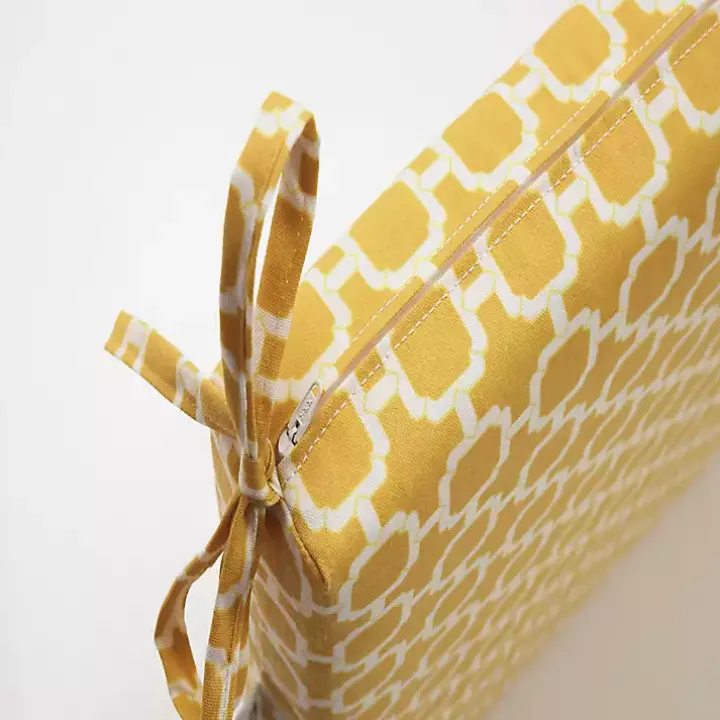 Yellow Square Outdoor Seat Cushions, Set of 2