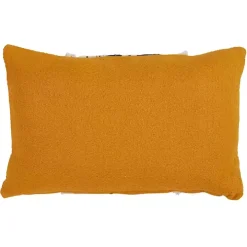 Yellow Wave Stitched Fringe Lumbar Pillow