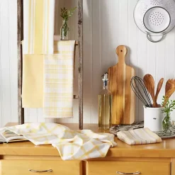 Yellow Woven Assorted Dishtowels, Set of 5