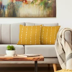 Yellow Woven Lines Pillow