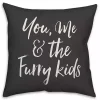 You, Me and the Furry Kids Polka Dot Pillow
